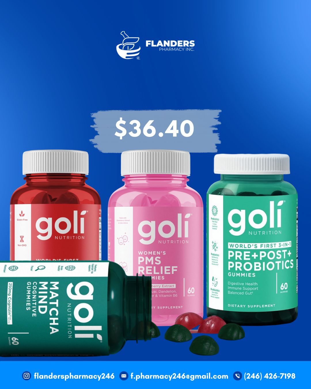 Flanders Pharmacy Inc. Facebook ad: Taking care of your health doesn’t have to…