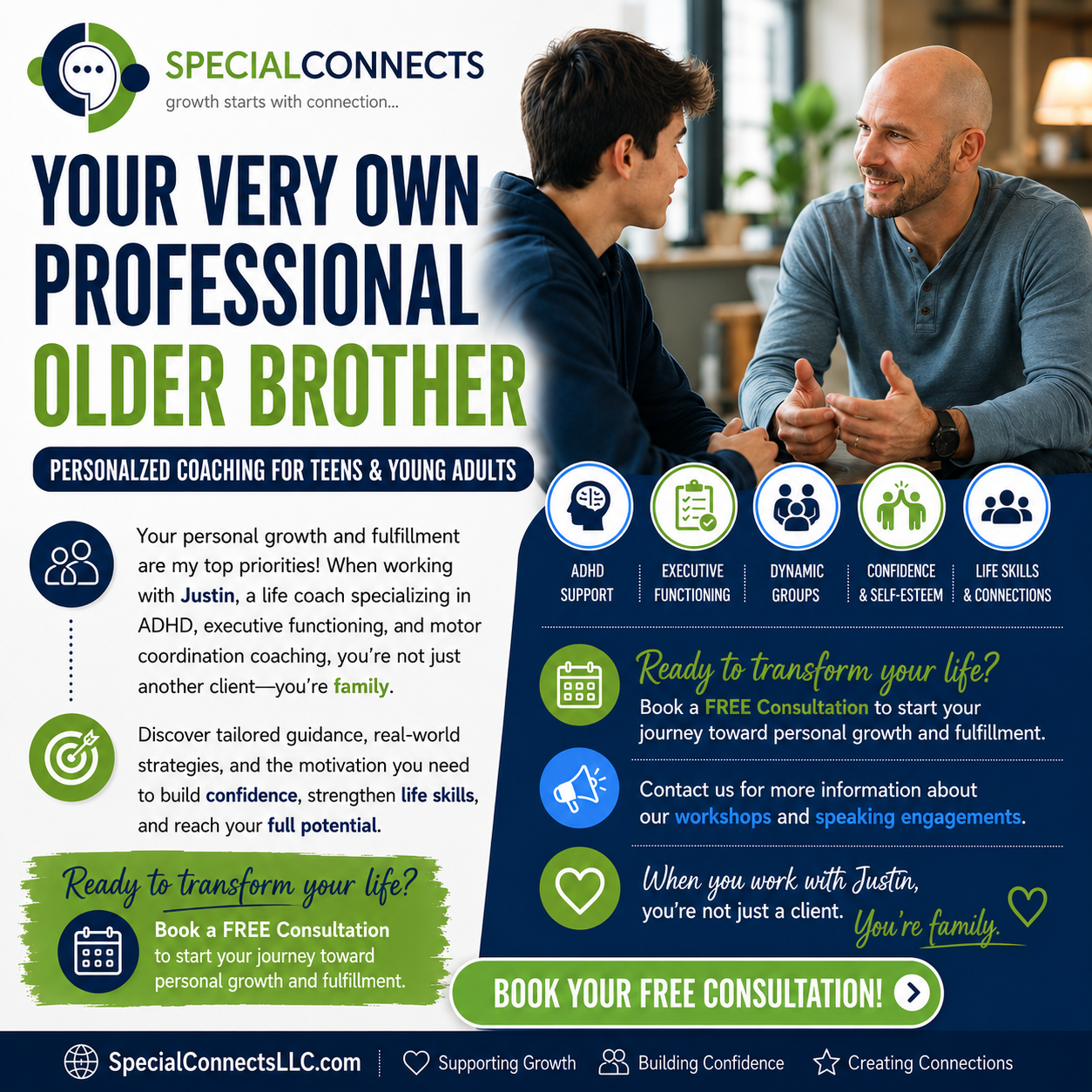 Special Connects Facebook ad: Your Very Own Professional Older Brother