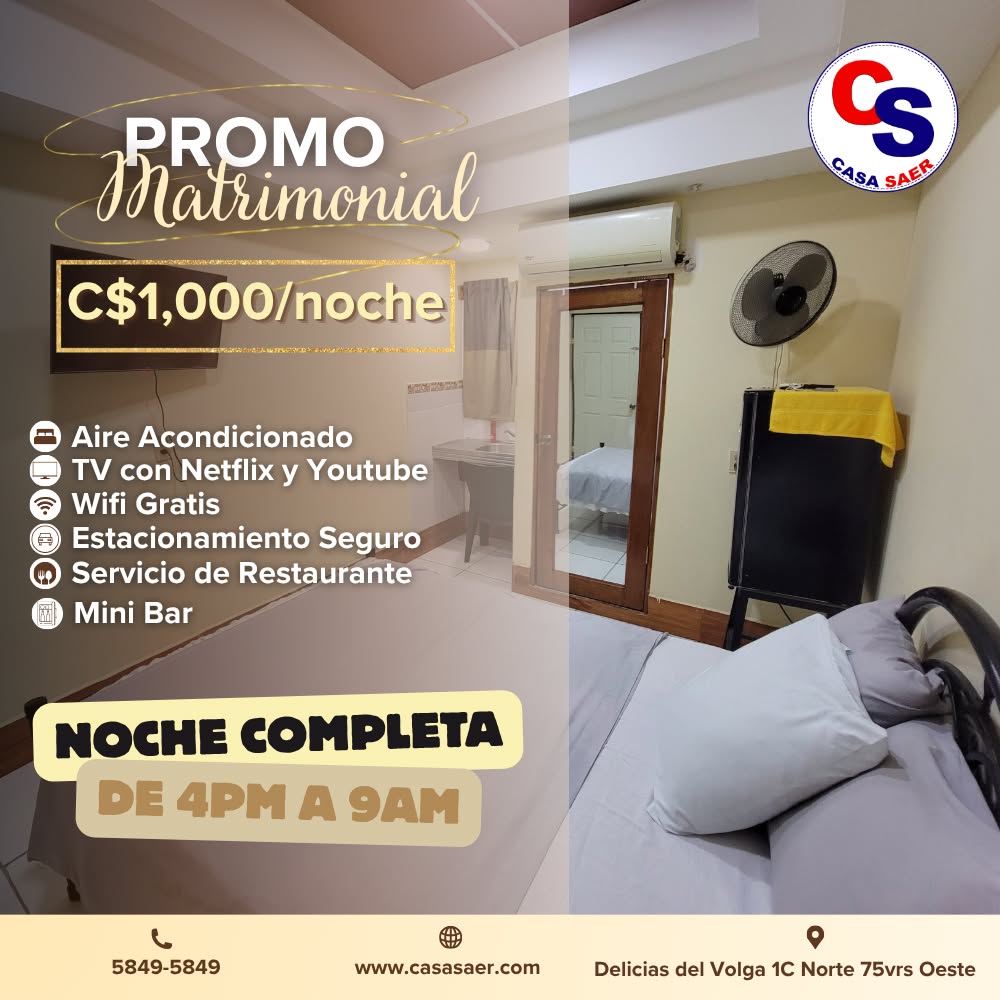 Hotel Casa SAER Facebook ad: ¿Viajas a Managua desde los departamentos?