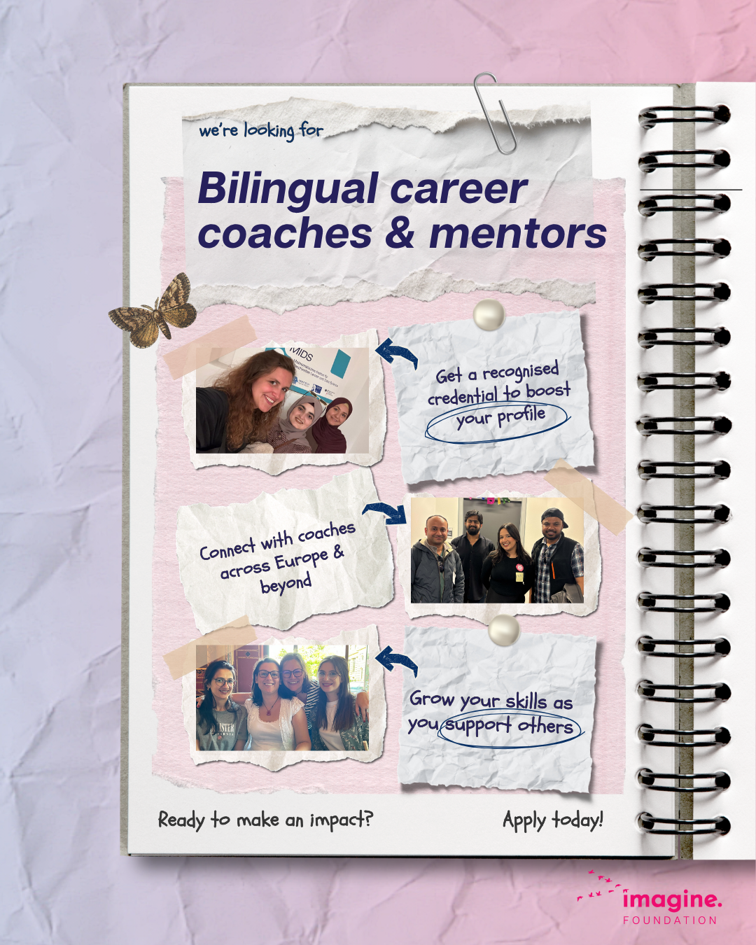 Imagine Foundation e.V. Facebook ad: Your skills are worth sharing and certifying
