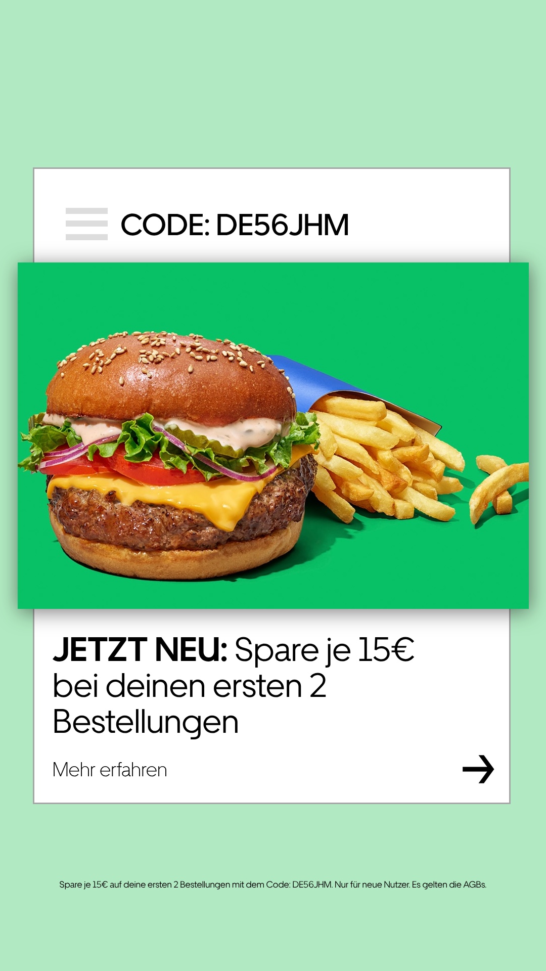 Uber Eats Facebook ad