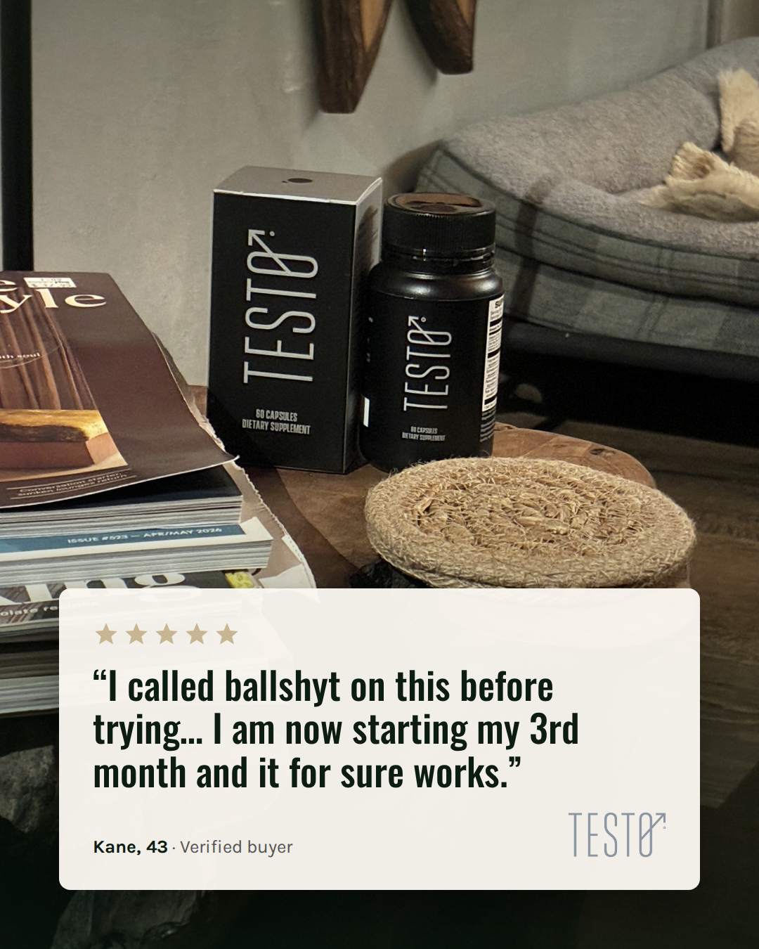 TESTO Facebook ad: I called ballshyt