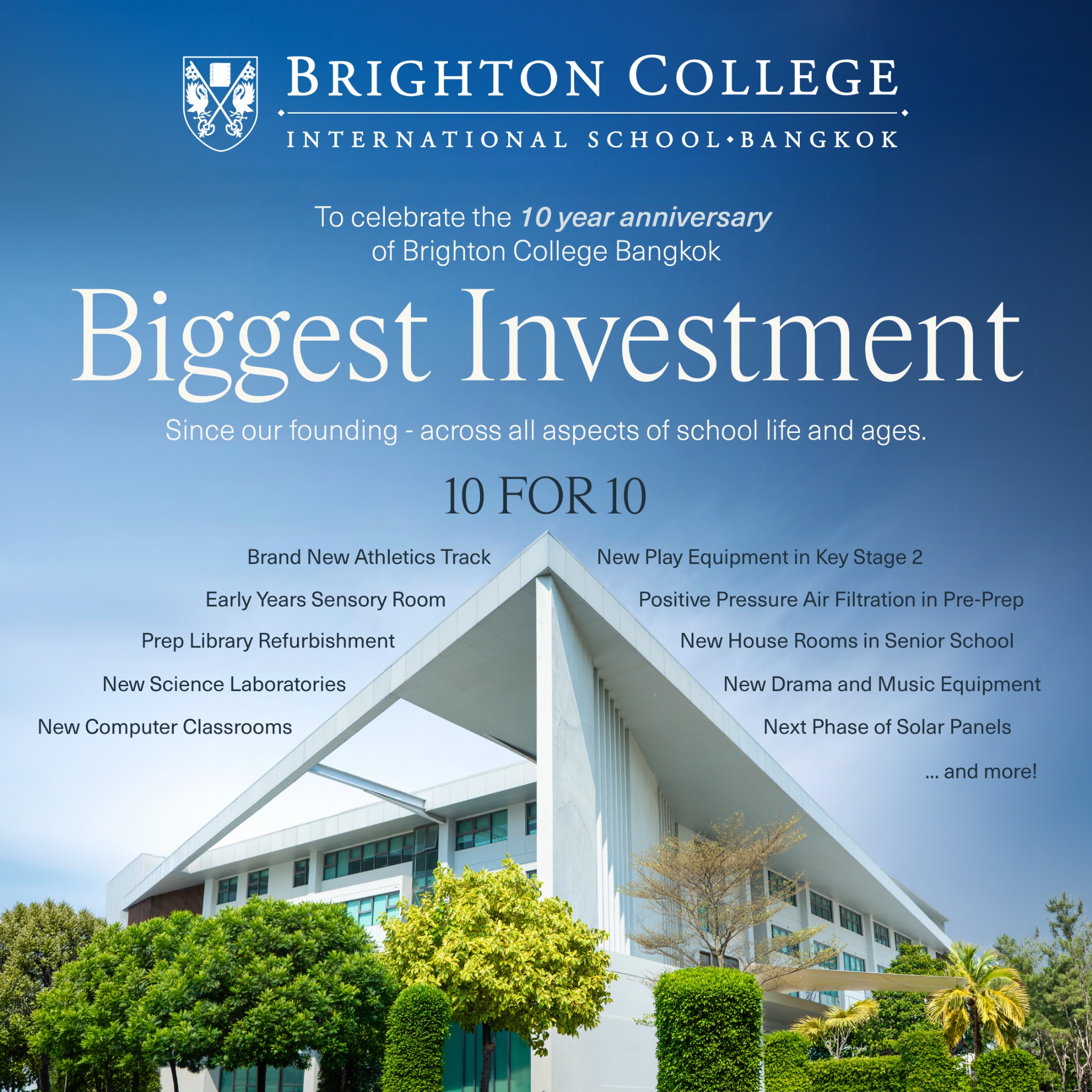 Brighton College Bangkok Facebook ad: 10th Anniversary