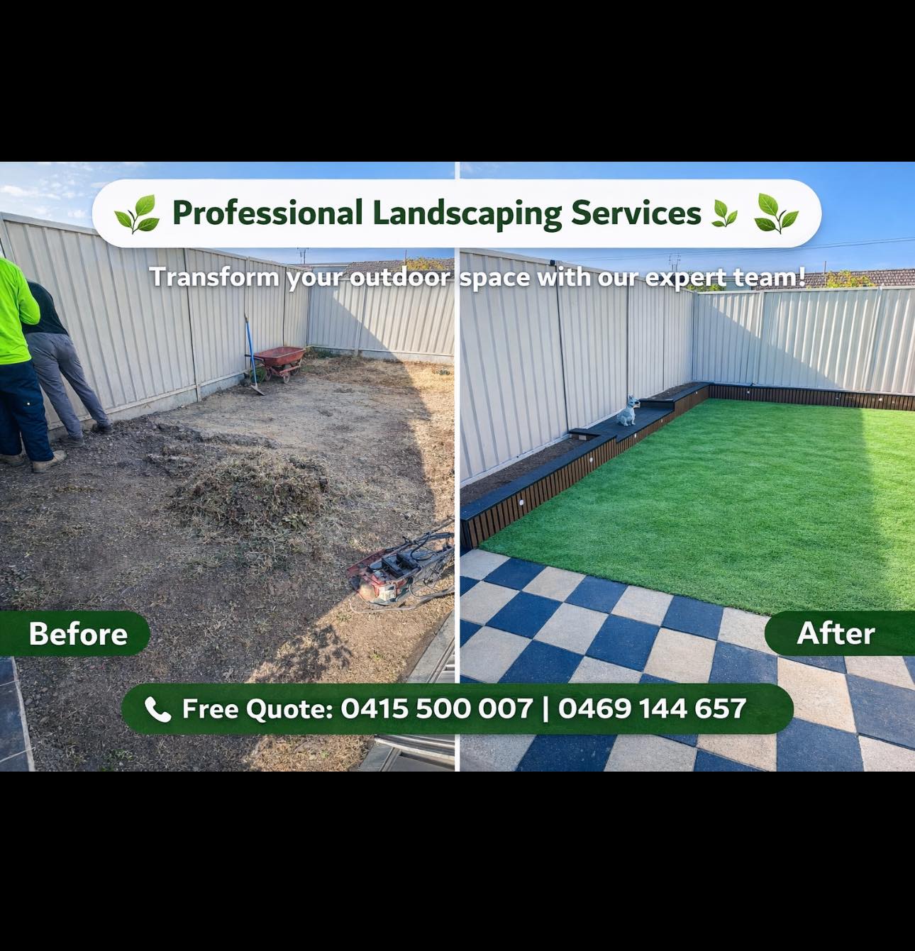 GO GREEN Landscaping Facebook ad: Professional Landscaping Services