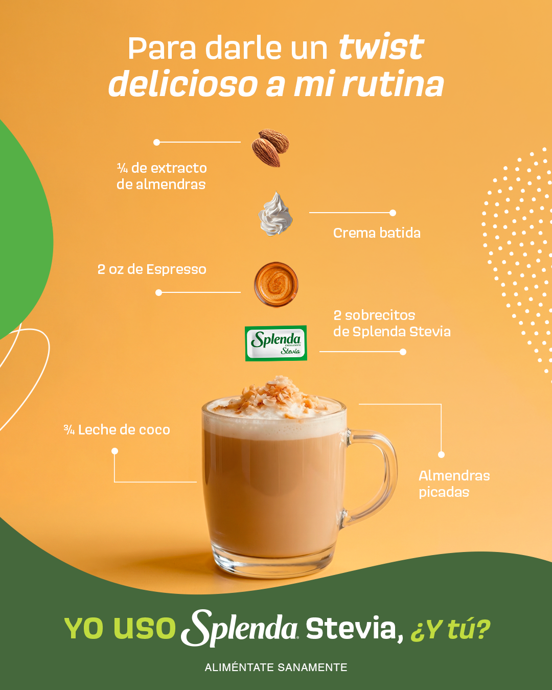 SplendaLatam Facebook ad: Stevia para darle un sabor diferente a lo…