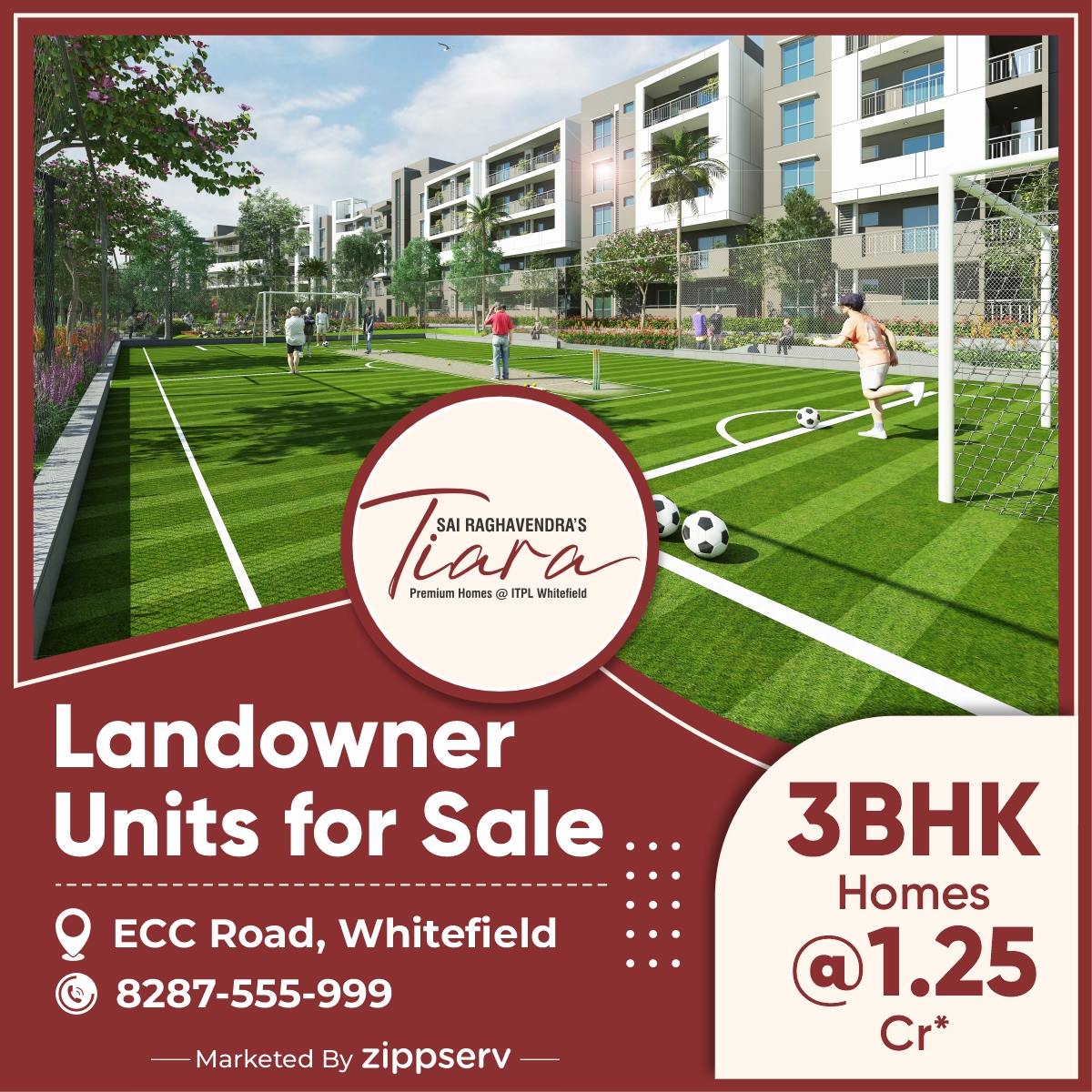 Sai Raghavendra's Tiara Facebook ad: Ready to move flat at the heart of Whitefield. Book now!