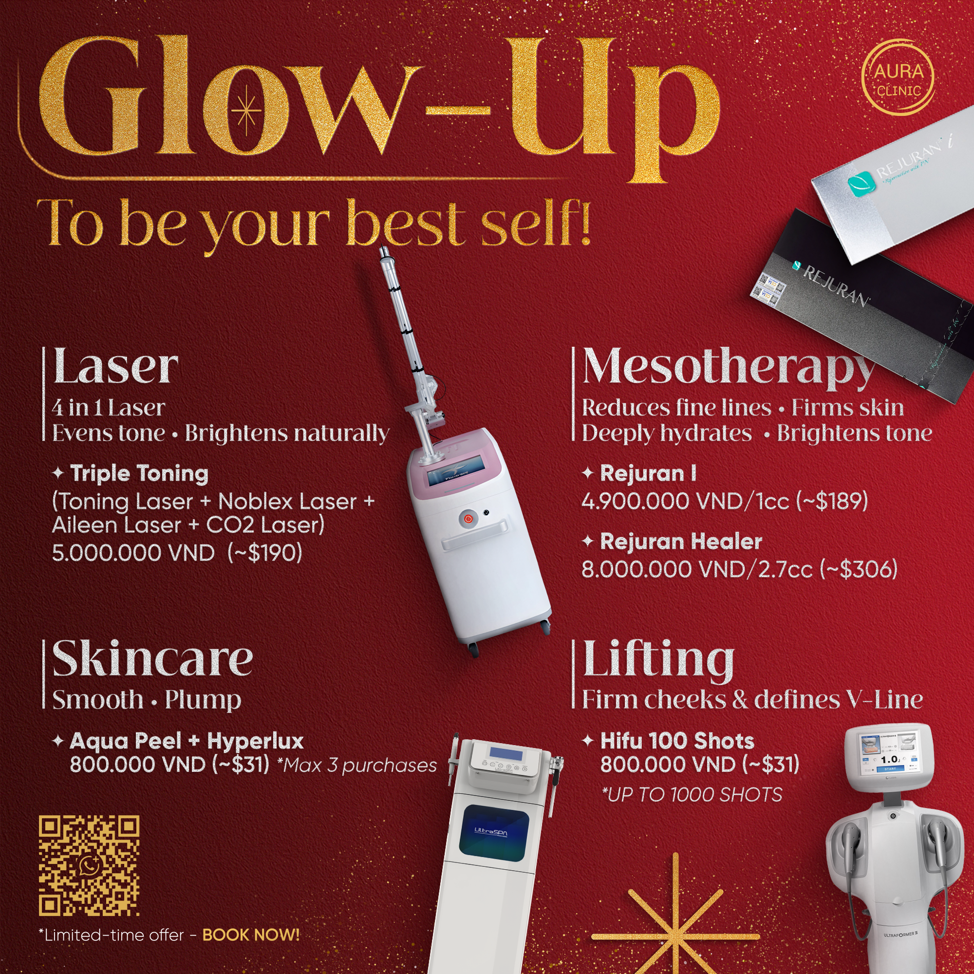Aura Clinic Vietnam Facebook ad: Don't Miss Out!