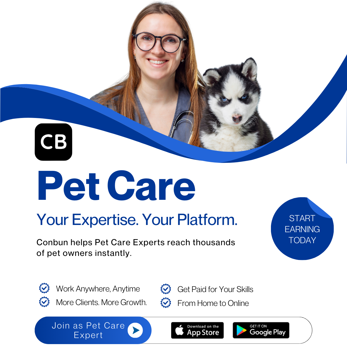 Conbun Facebook ad: Become a Pet Care Consultant