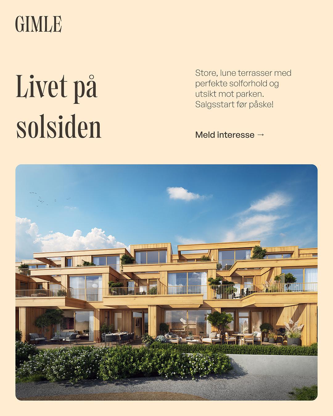 Solon Eiendom Facebook ad: Et flott prosjekt på Gimlevang med 32 leiligheter…