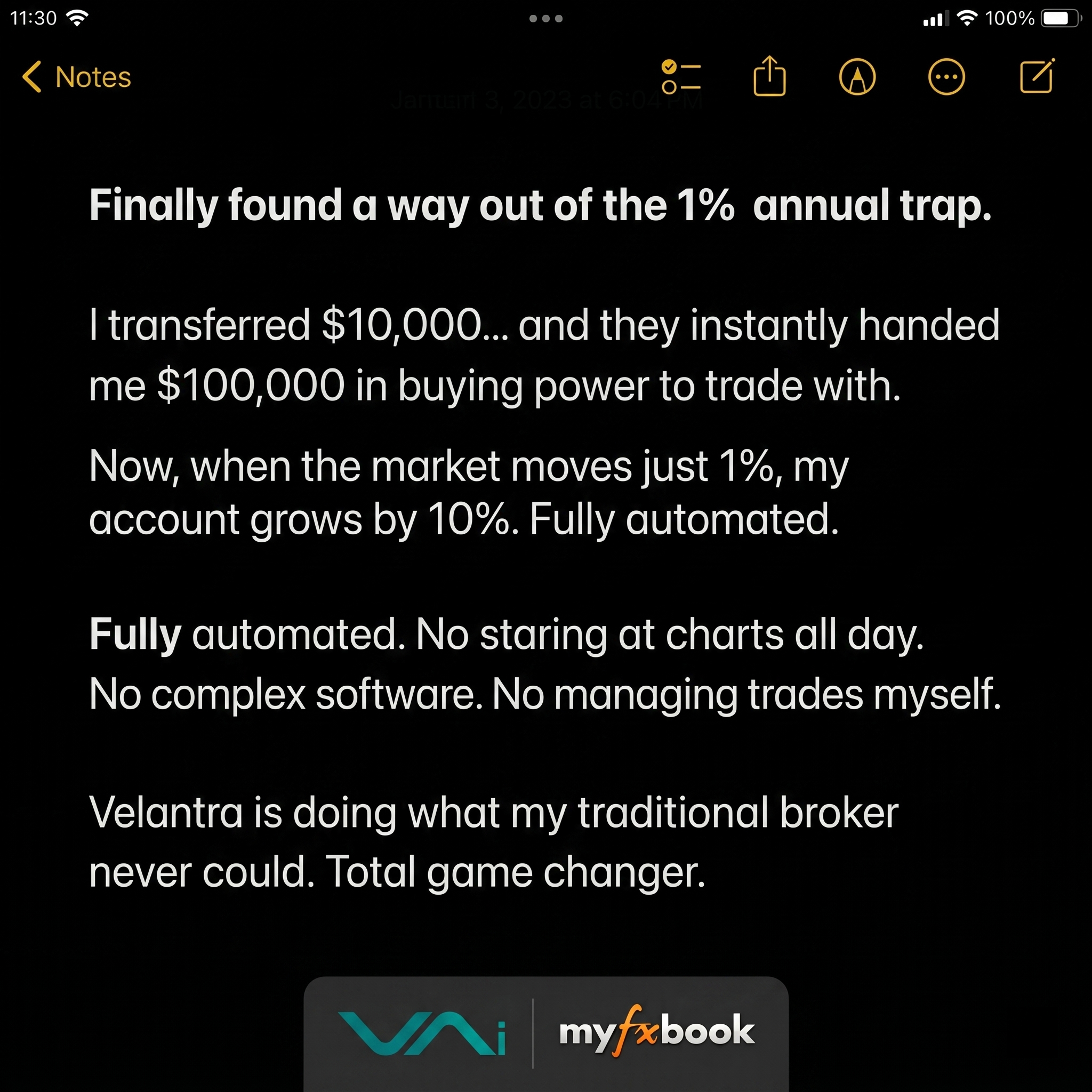 Velantra AI - 10x Leverage Facebook ad: Fully Automated Trading with 10x The Returns