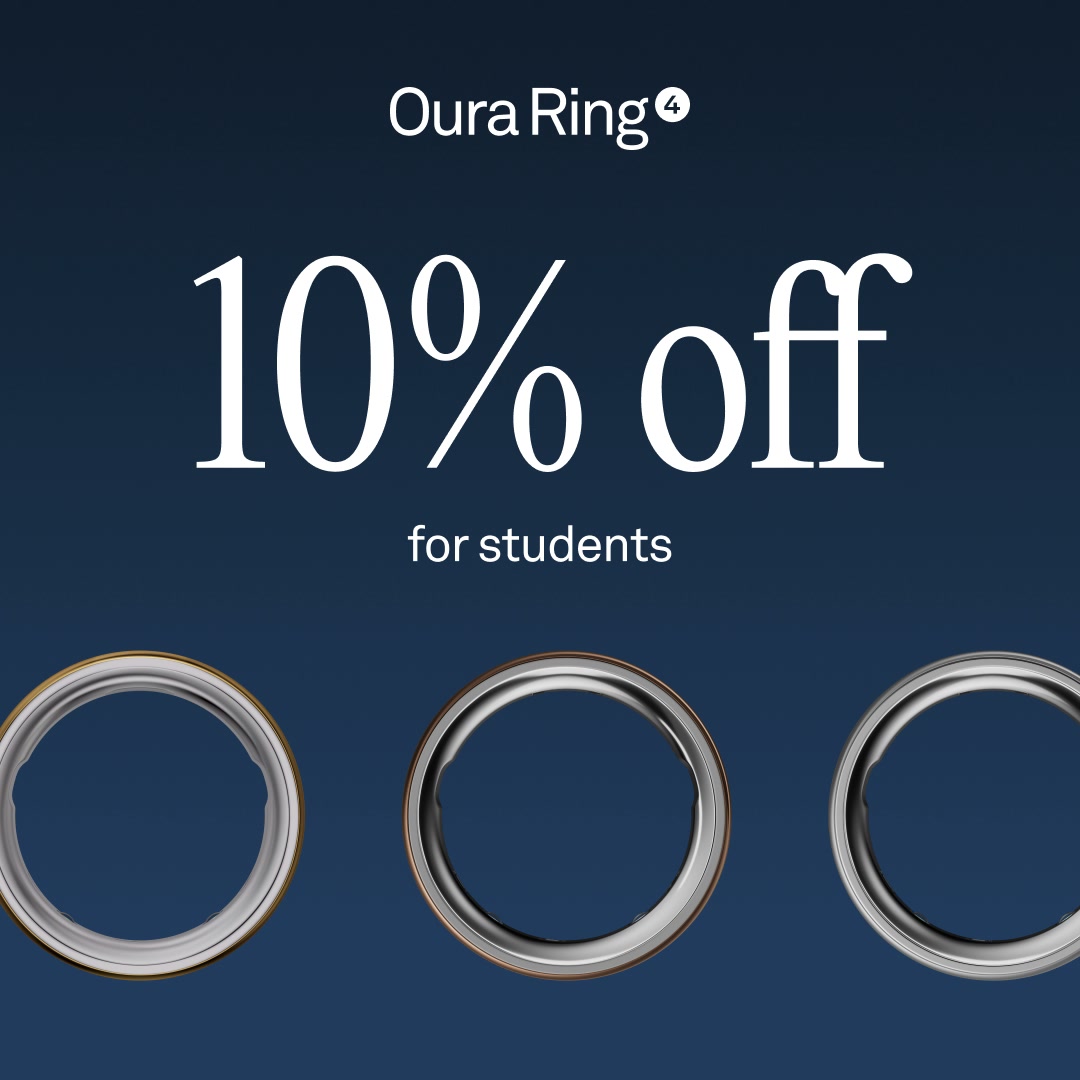ŌURA Facebook ad: 10% off Oura Ring 4 for students