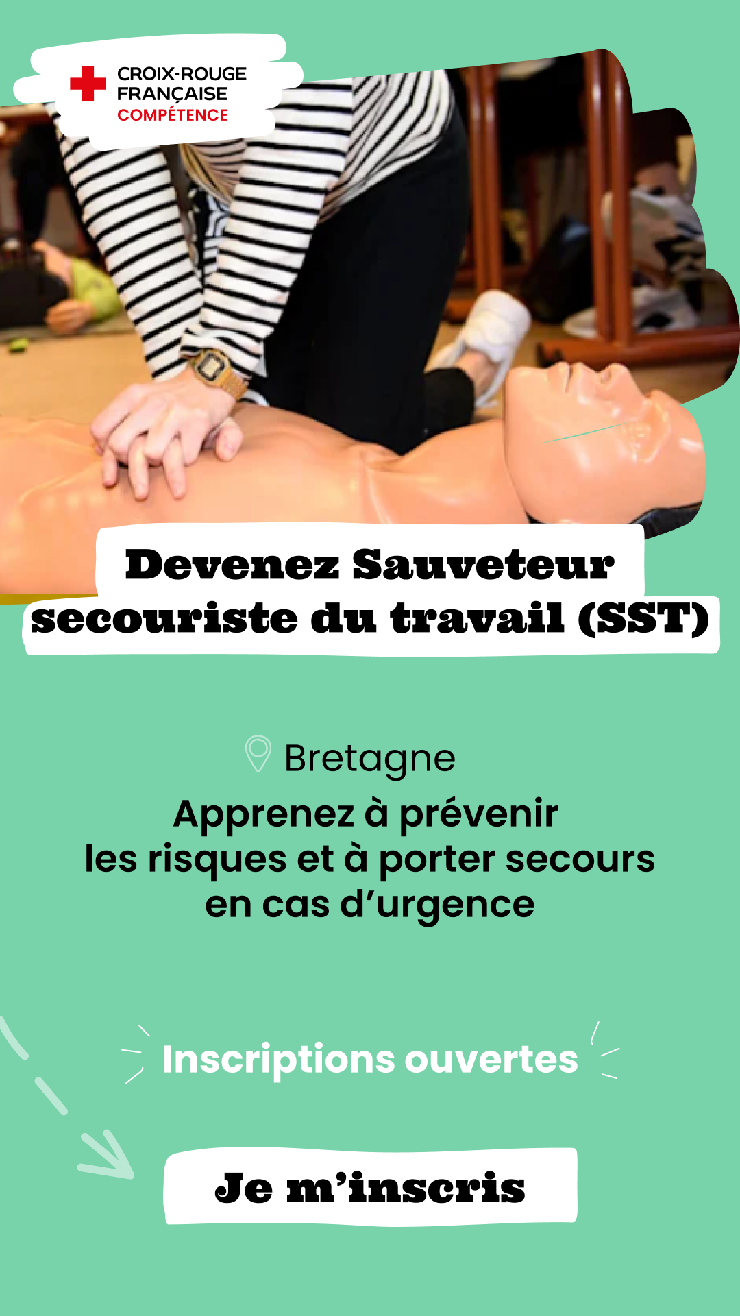 Croix-Rouge Compétence Facebook ad: Inscris-toi dès maintenant