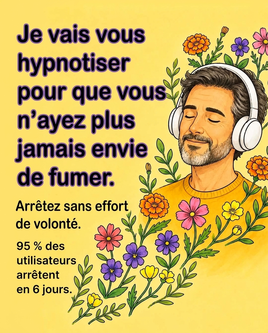 Hypnozio: power of hypnotherapy Facebook ad: Arrêter de fumer d'une manière qui semble vraiment facile
