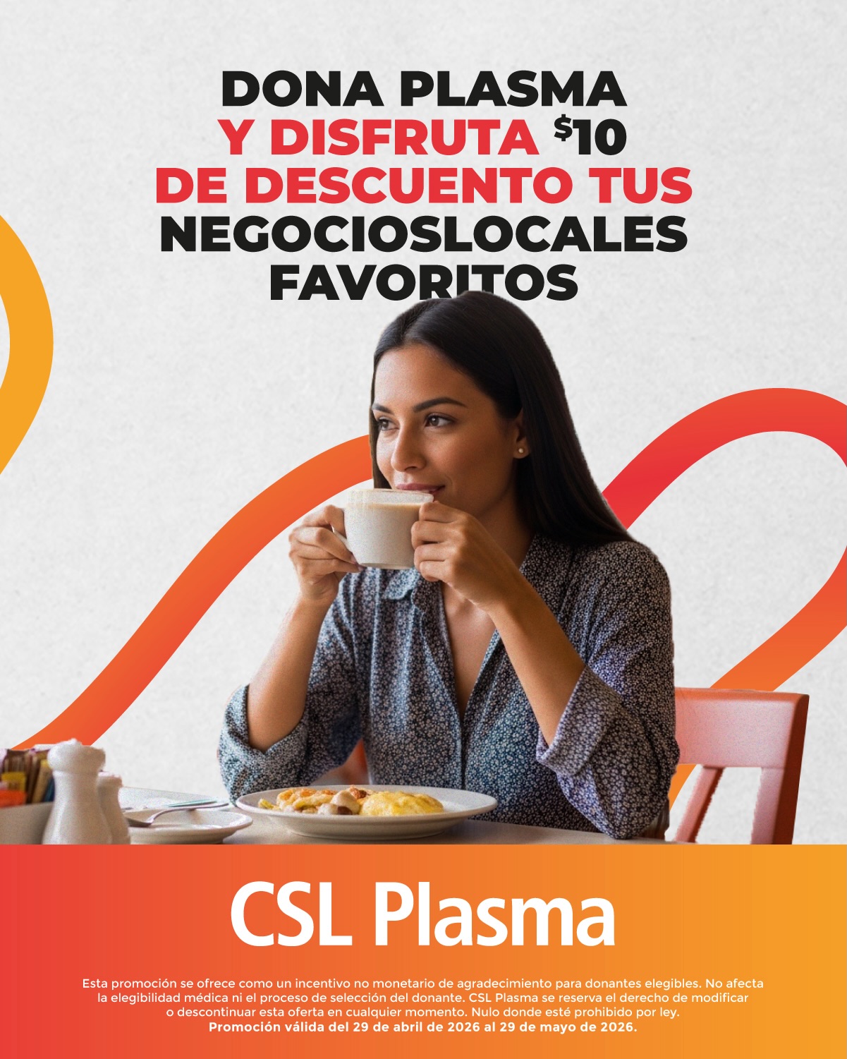 CSL Plasma PR Facebook ad: ¡Dona y gana!