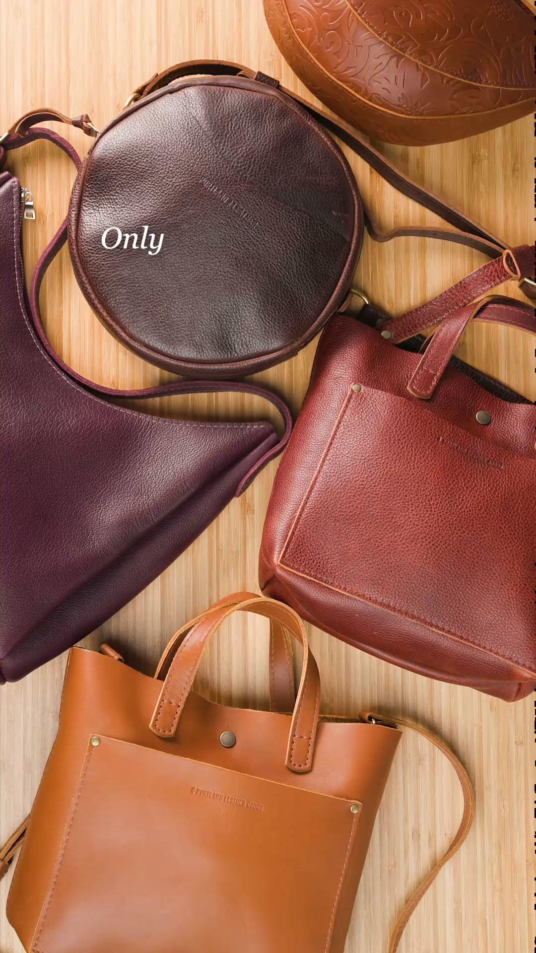 Portland Leather Goods Facebook ad: Only $100 For 100% Real Leather Bags
