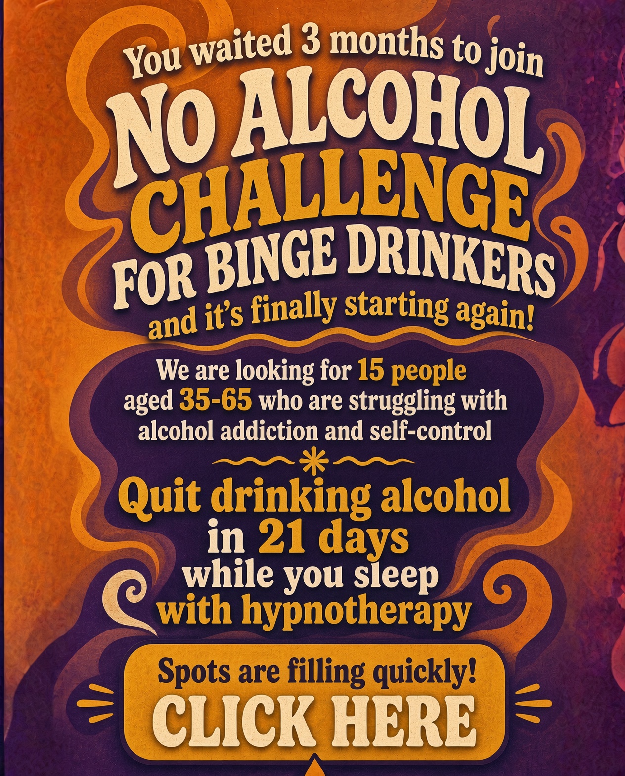 Hypnozio: power of hypnotherapy Facebook ad: Break Free from Alcohol Addiction
