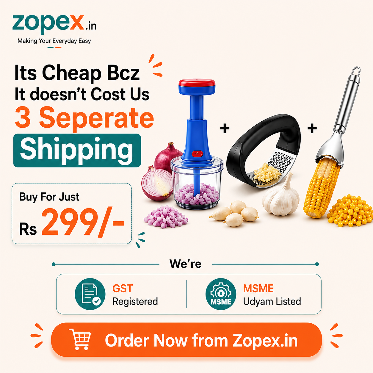 Zopex.in Facebook ad: Your kitchen deserves smarter tools, not expensive ones.