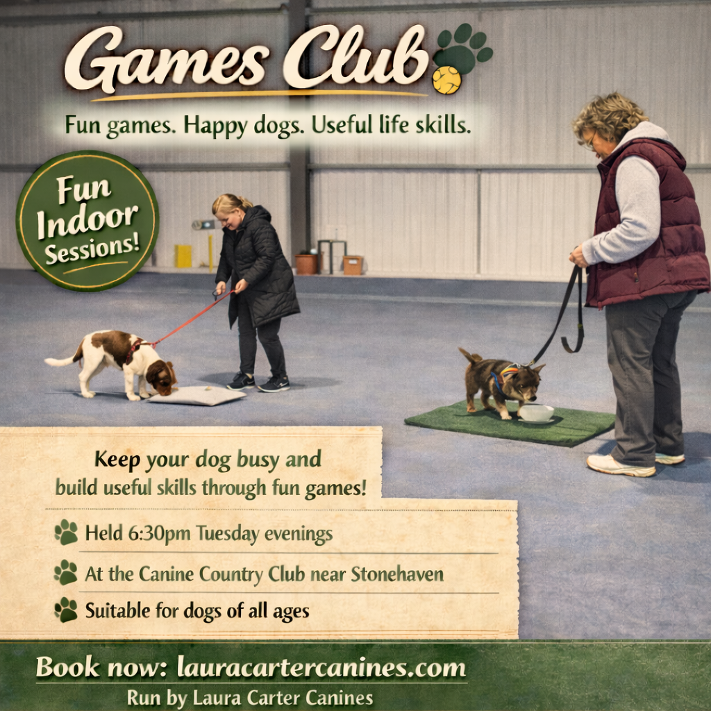 Laura Carter Canines Facebook ad: Dog Games Club
