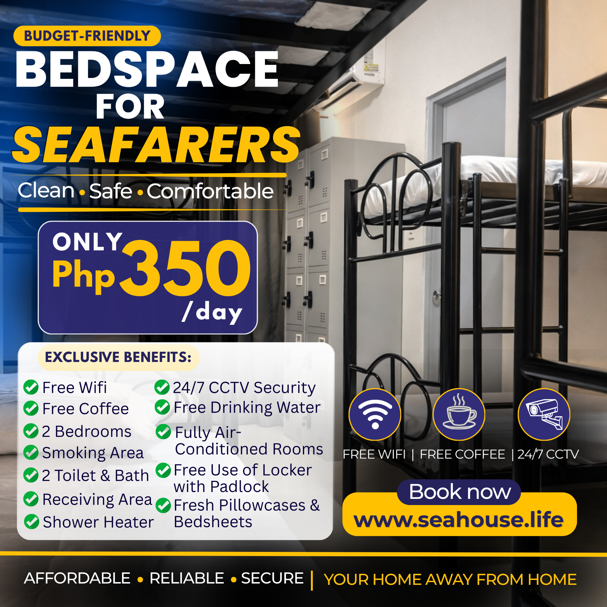 Sea House Facebook ad: Safe Harbor for Seafarers