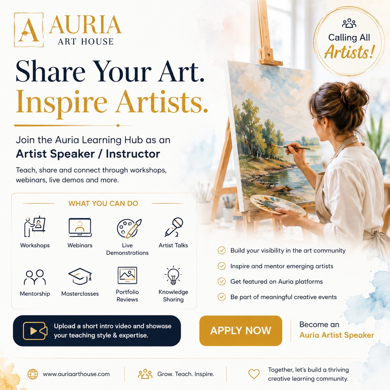Auria Art House Facebook ad: Calling Passionate Artists!