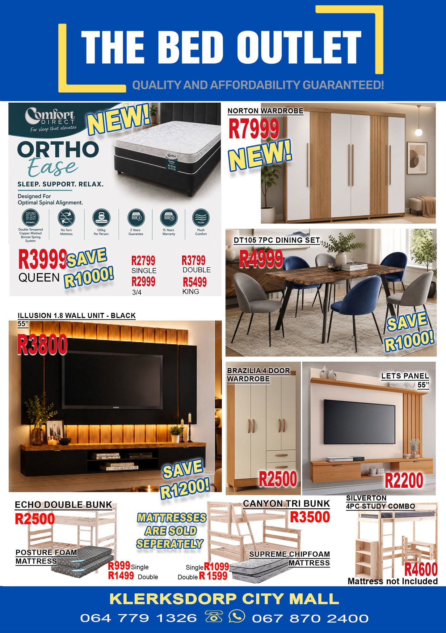 The Bed Outlet - Klerksdorp City Mall Facebook ad: Find us inside Klerksdorp City Mall on the…