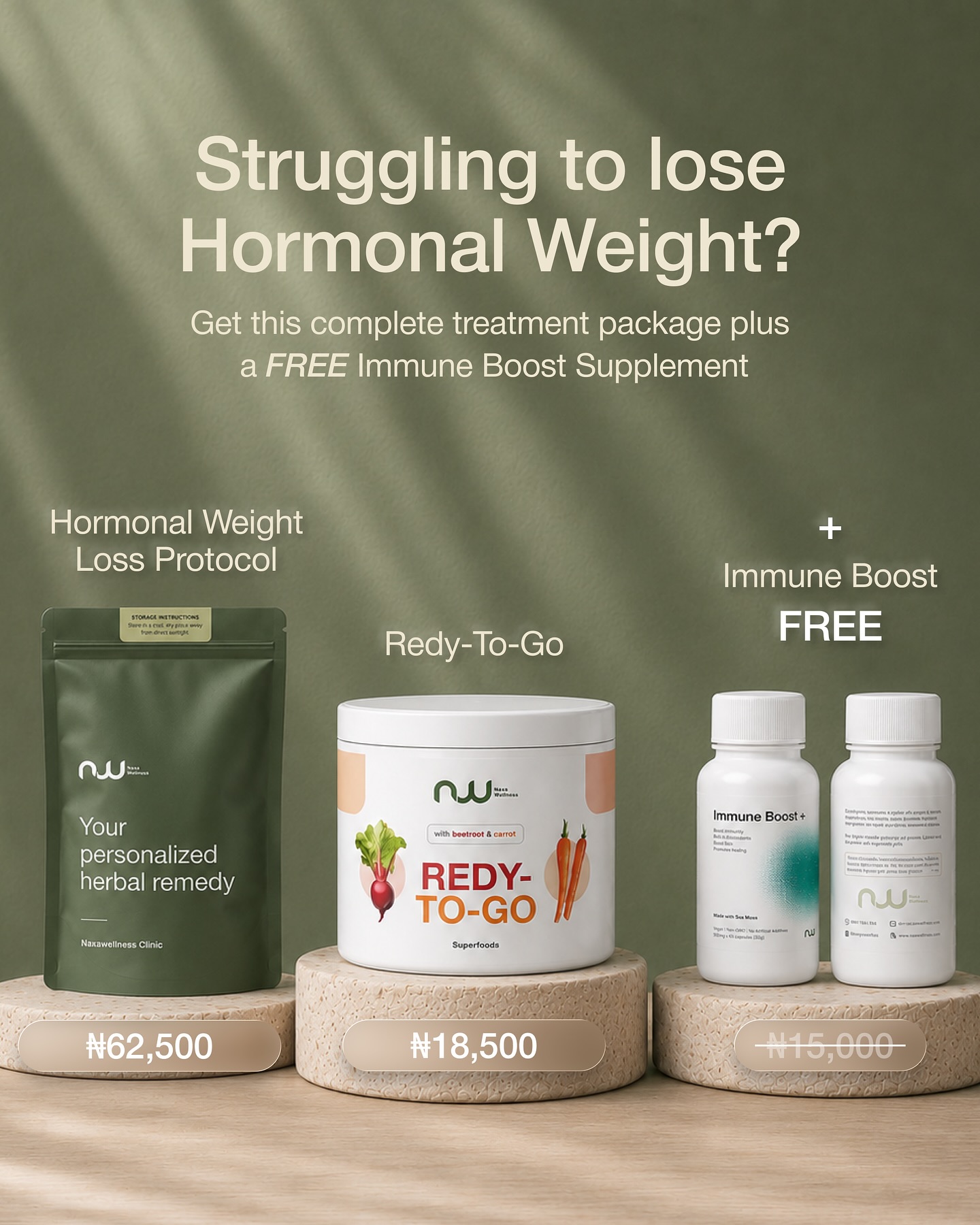 Naxawellness centre Facebook ad: Get a FREE Immune Boost Supplement when you…