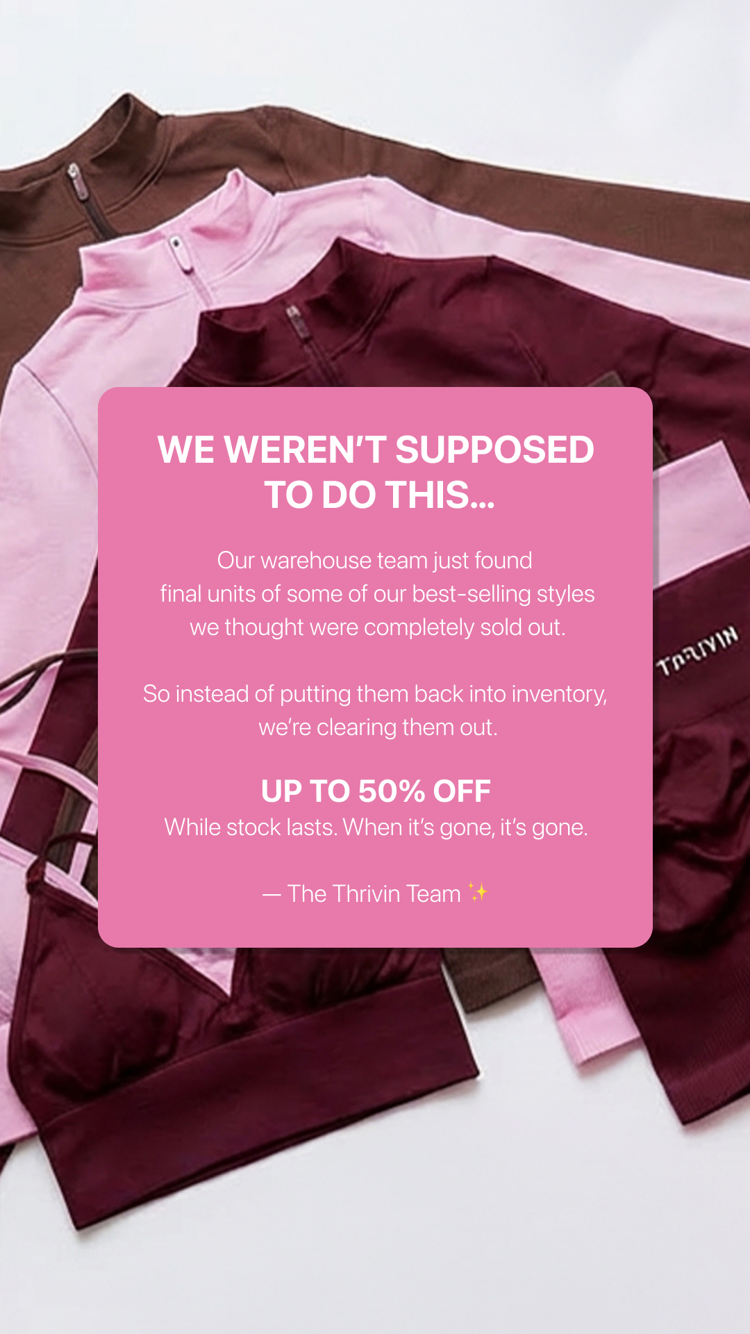 Thrivingymwear Facebook ad