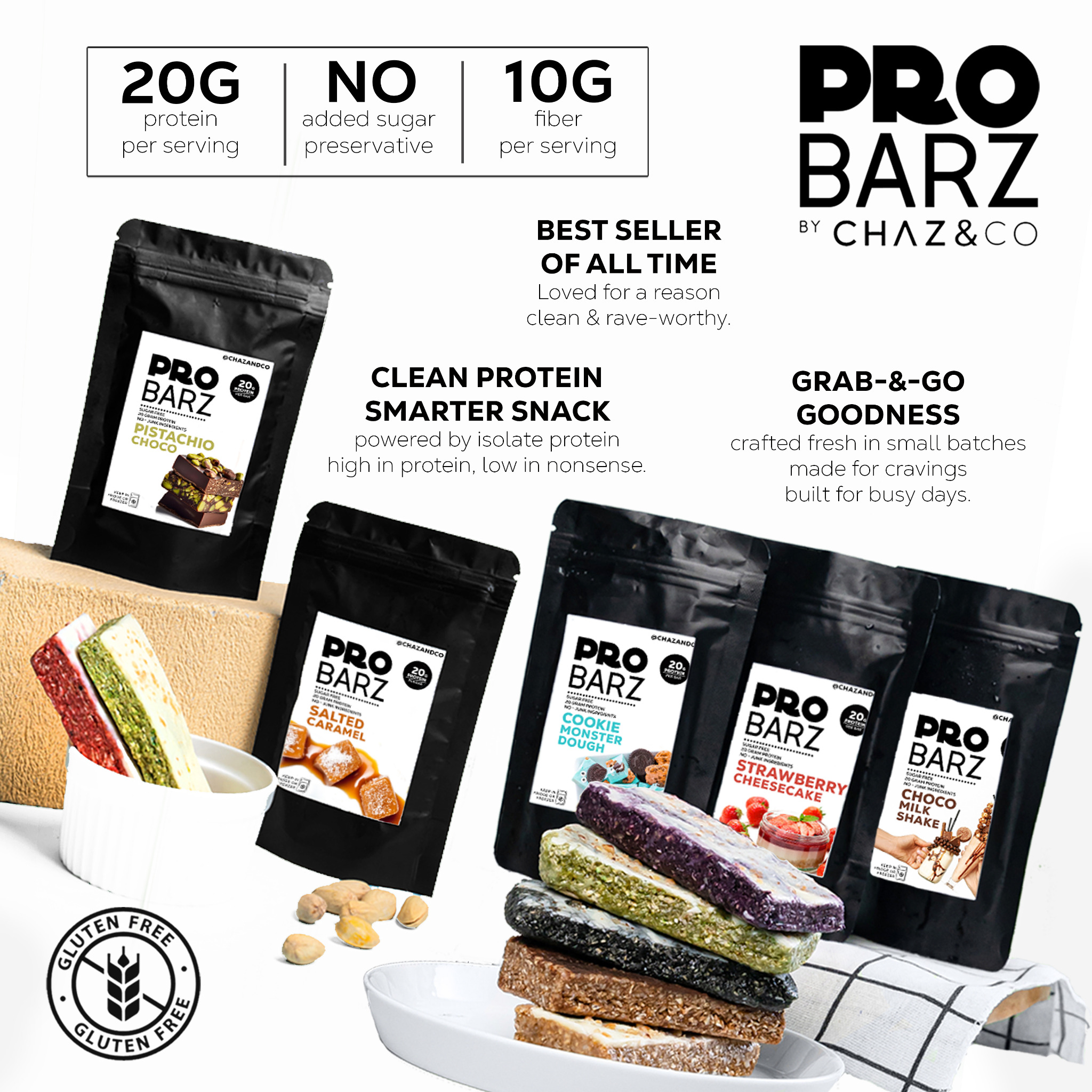 Chaz & Co Facebook ad: Healthy snacks made fresh!