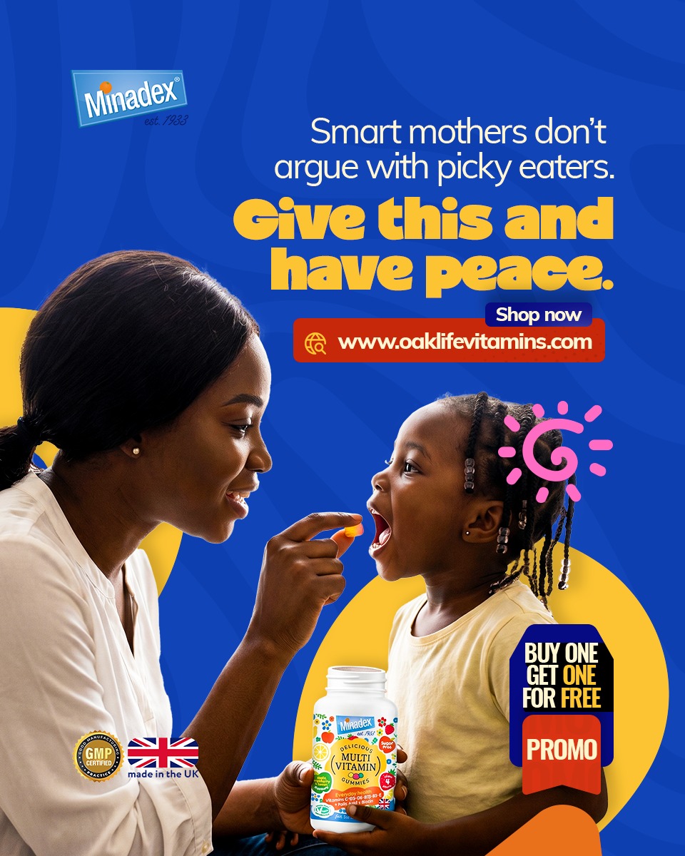 Oakleaf Minadex Facebook ad: Daily Vitamins Kids Enjoy