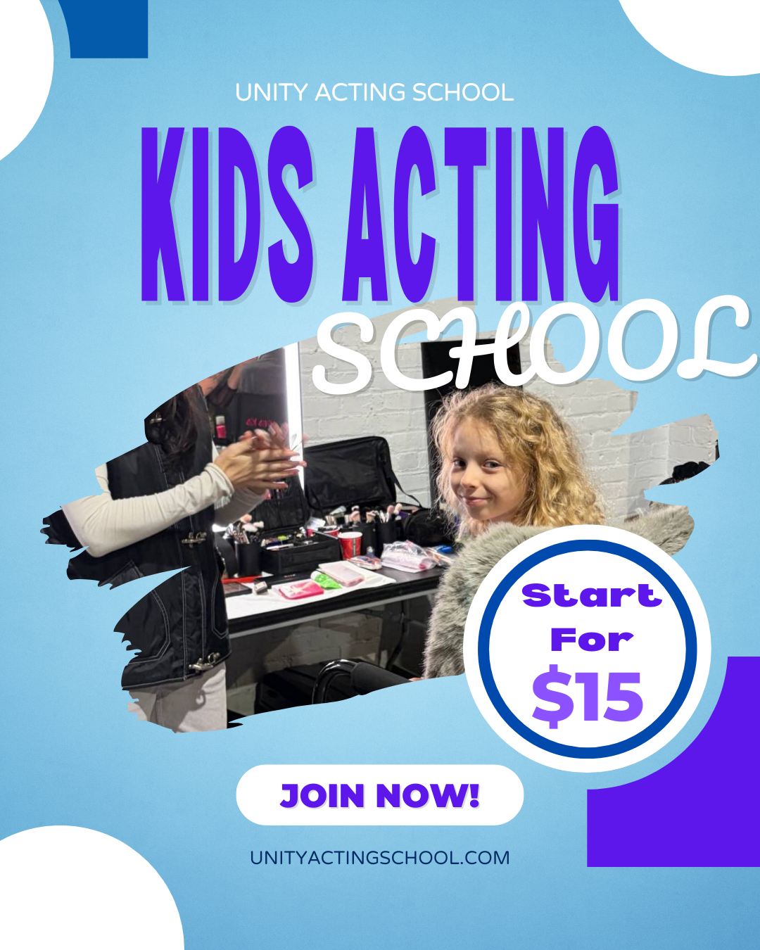 Unity Acting School Facebook ad: Unity Acting School, Children’s Online Acting Classes with…