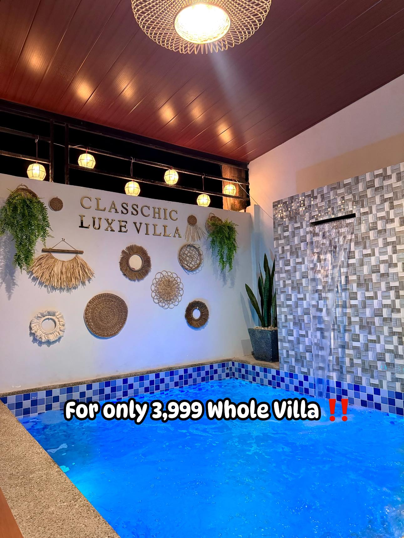 Classchic Luxe Villa Facebook ad: FOR ONLY 3,999 Whole Villa!