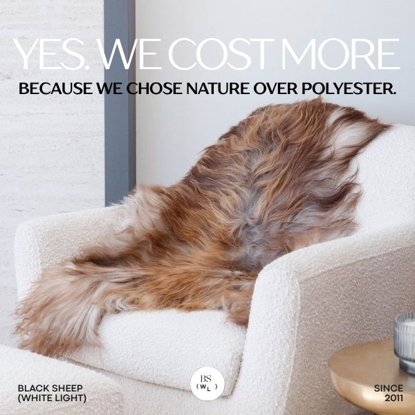 Black Sheep (White Light) Icelandic Sheepskins Facebook ad