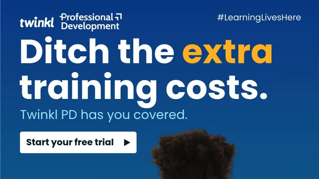 Twinkl Resources Facebook ad: PD that fits your busy schedule