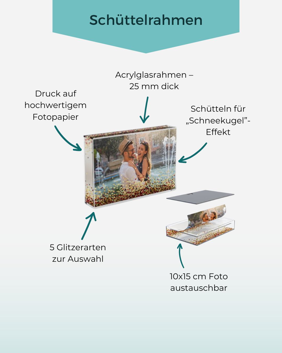 MEINFOTO Facebook ad: Schüttelrahmen mit Foto: Glitzerbild im Rahm | MEINFOTO