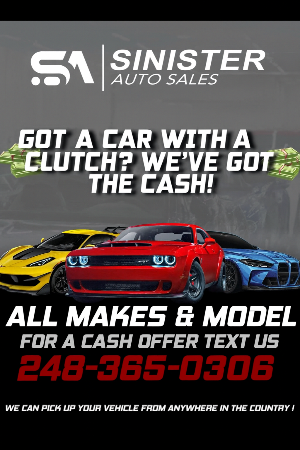 Sinister Auto Sales Facebook ad: SINISTER AUTO SALES, Car Dealer in Wixom, MI
