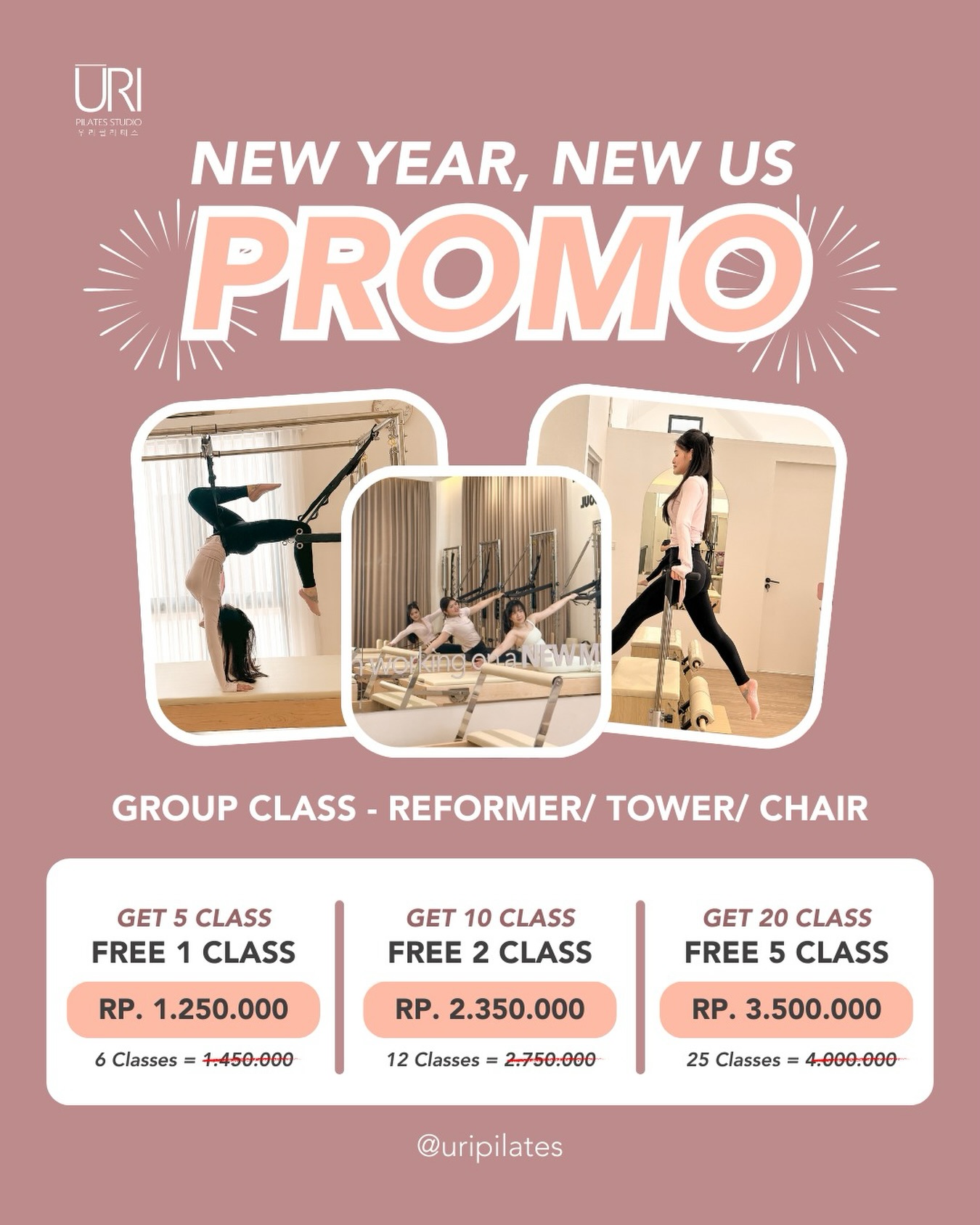 Uri Pilates Facebook ad: new year, new us