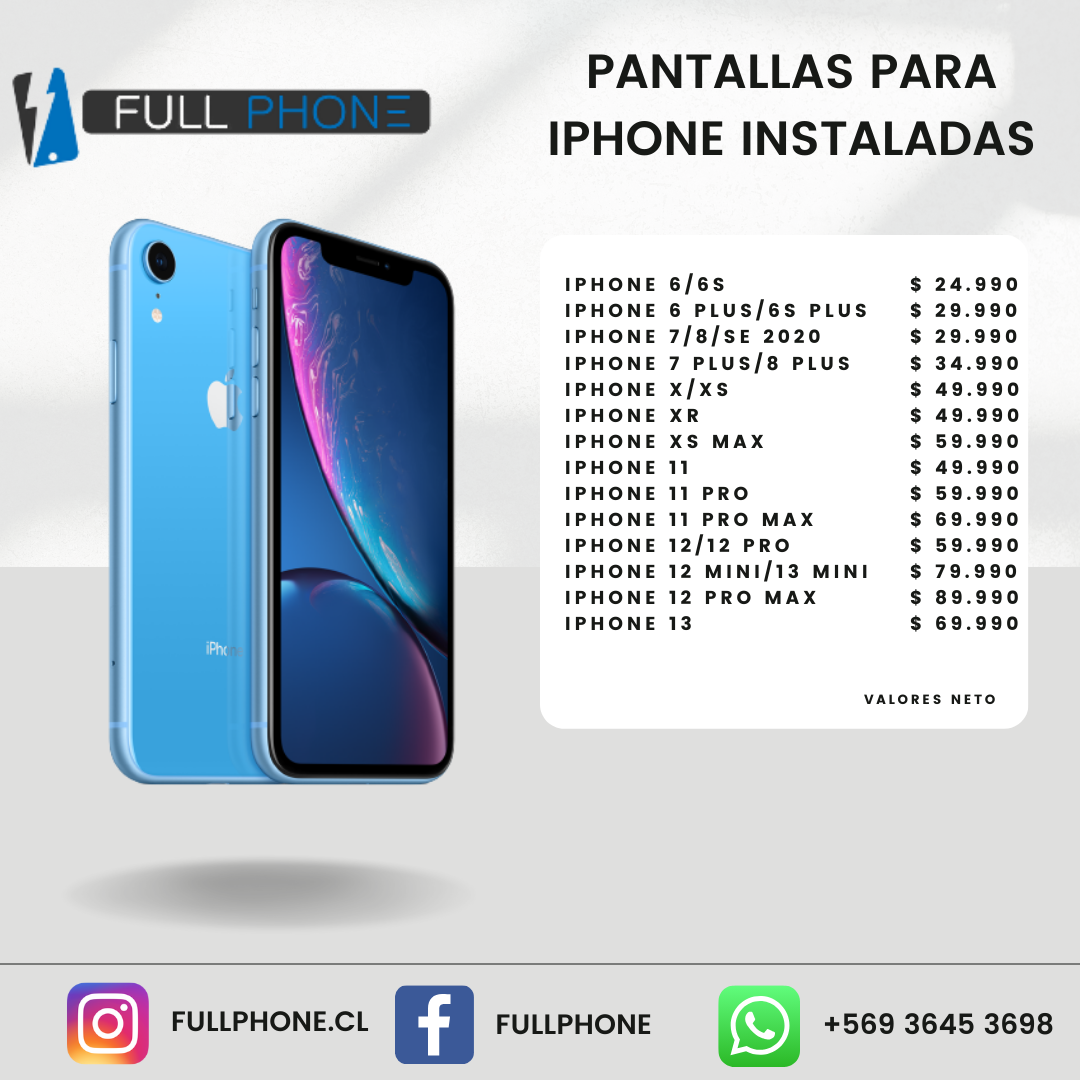 FULL PHONE Facebook ad: Cambio de pantalla para celulares de toda marca