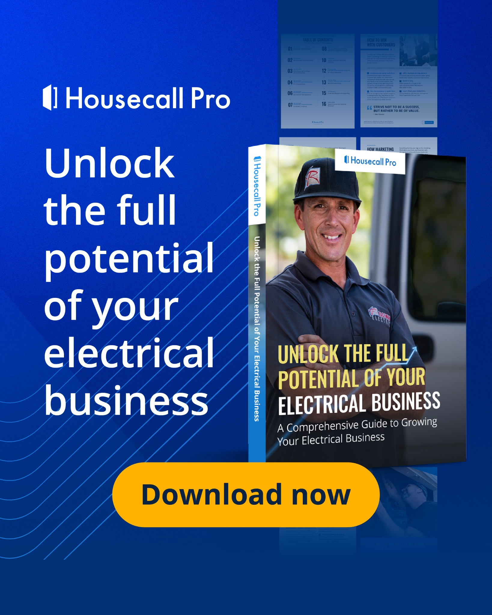 Housecall Pro Facebook ad: Turn Up the Power on Your Electrical Business