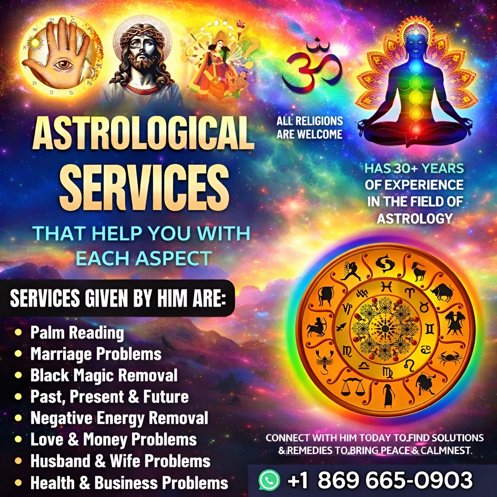 Famous astrologer and physic spiritual healer Facebook ad from May 19, 2026