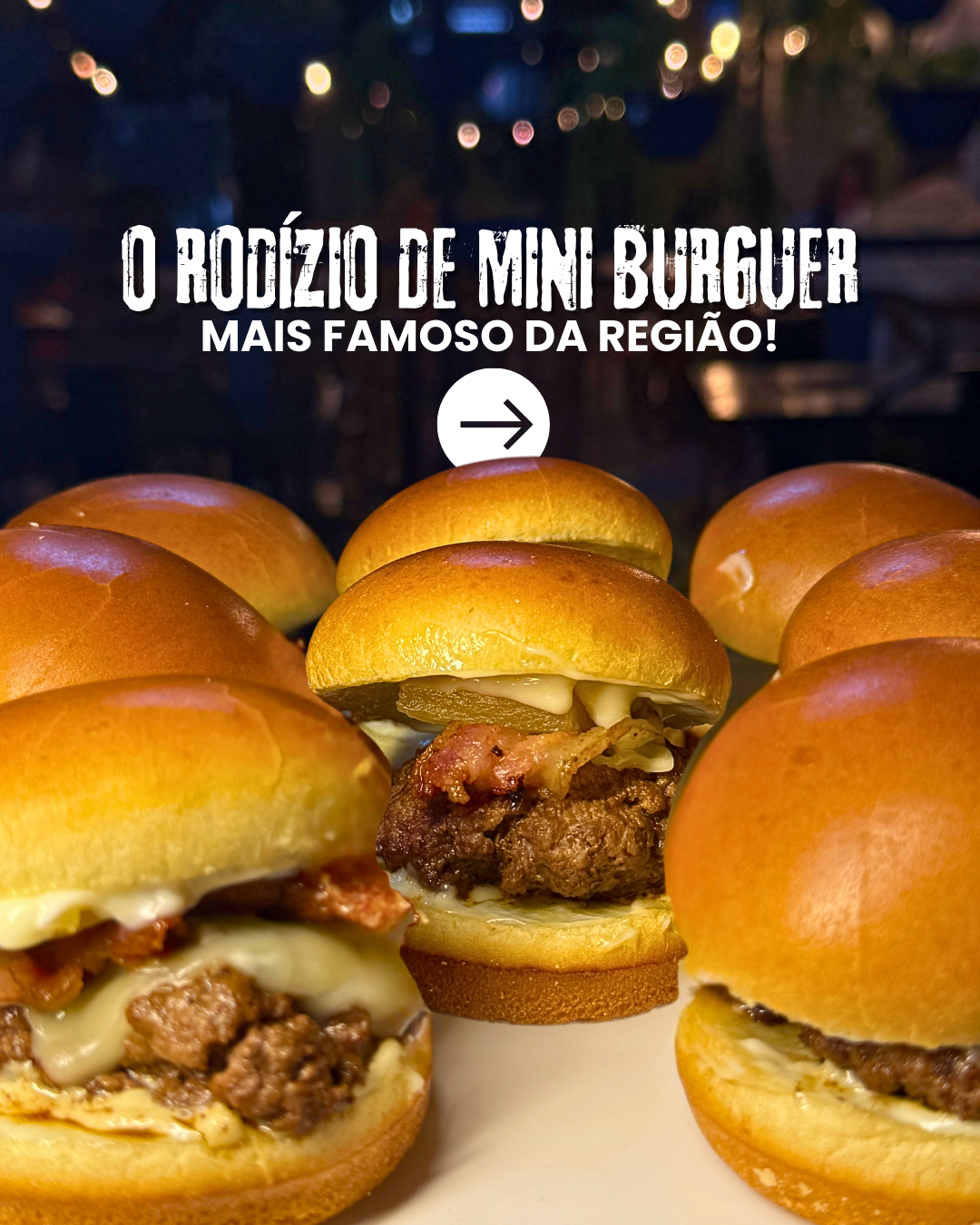 Buenacho São Gabriel Facebook ad: Já pensou com saborear um rodízio de mini-hamburguer…