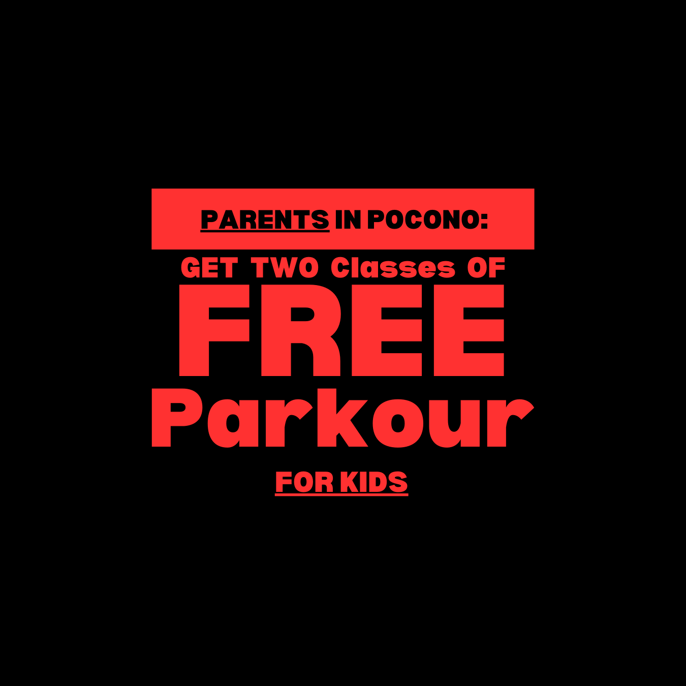 Pocono's Best Parkour Facebook ad