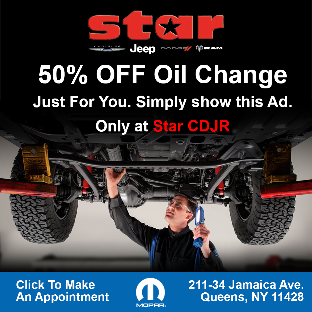 Star Chrysler Dodge Jeep Ram Facebook ad: 50% OFF Oil Change.