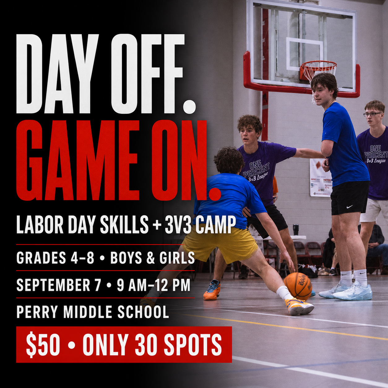 One Percent Basketball Facebook ad: Labor Day Basketball Camp-30 Spots