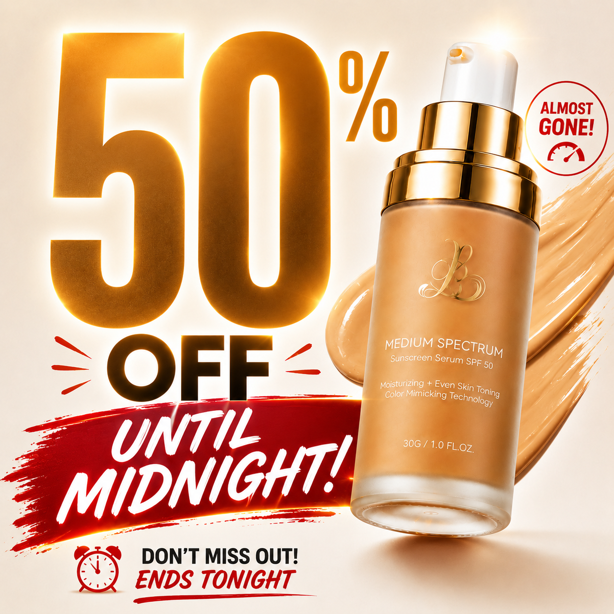 Korean Beauty Journal Facebook ad: 50% OFF Ends Tonight