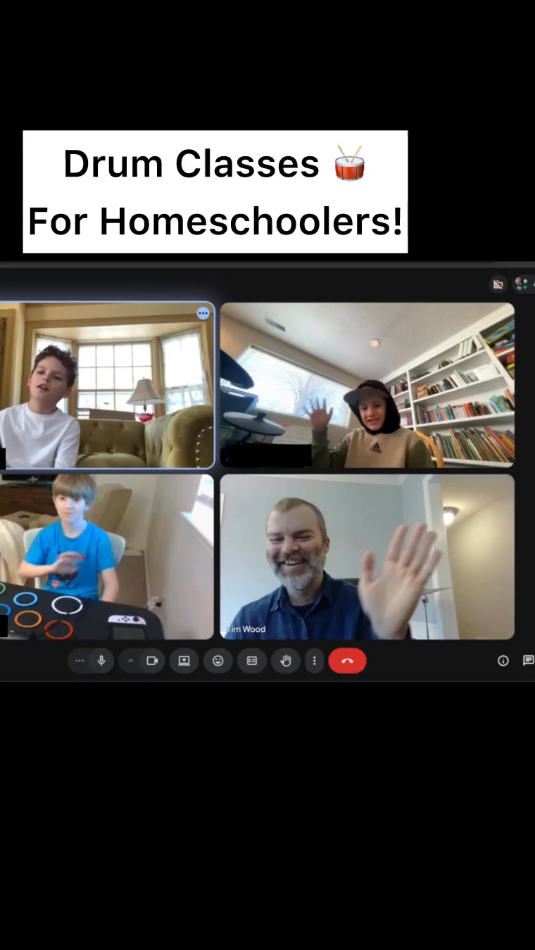 Music Class For Homeschoolers Facebook ad: Drum Class For Homeschoolers