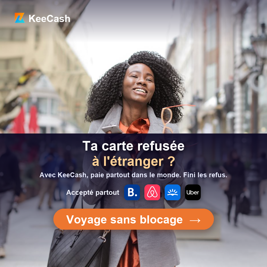 KeeCash - Cartes bancaires eur/usd par Mobile Money Facebook ad: Une carte acceptée partout