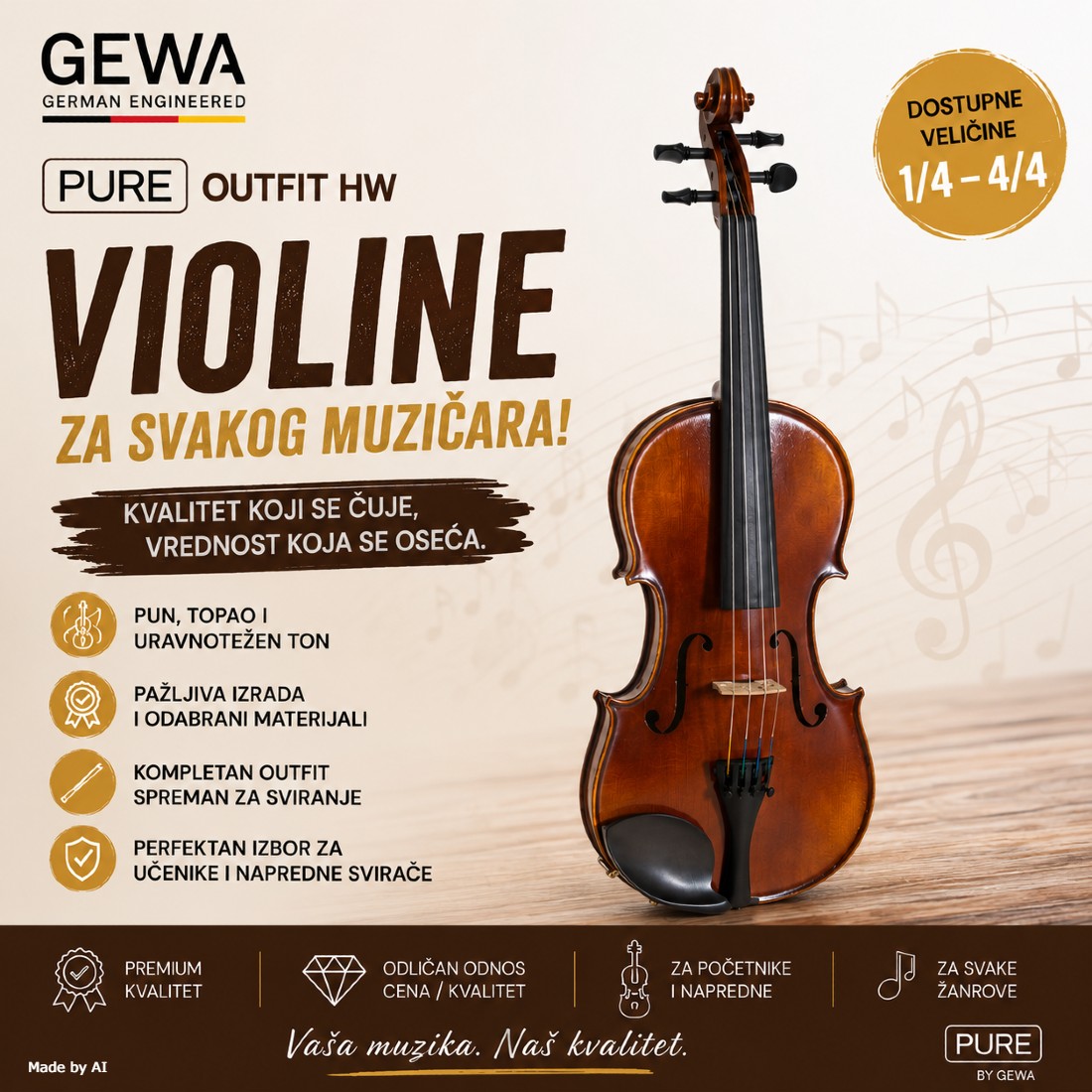 Music Media Centar Facebook ad: Violine Arhive