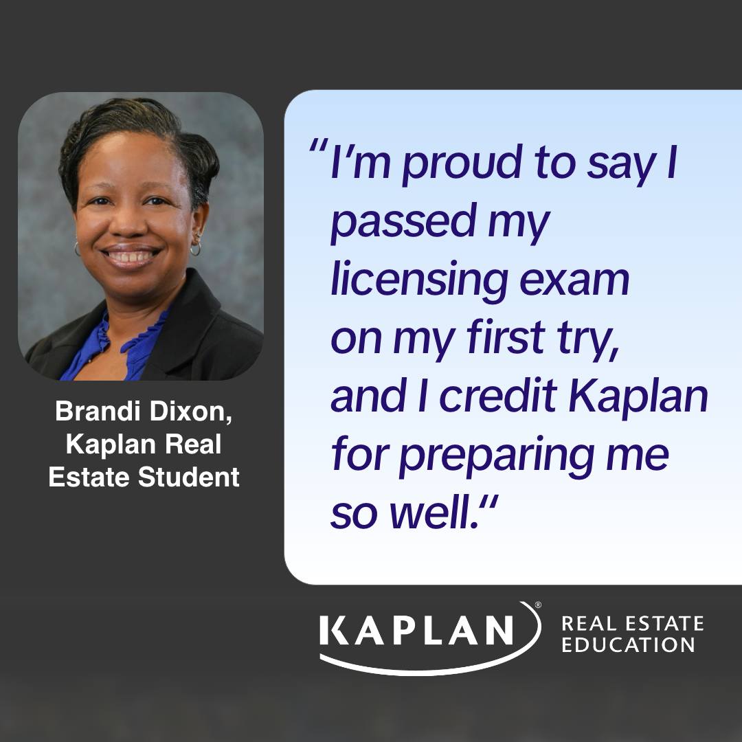 Kaplan Real Estate Education Facebook ad: Be More Than Ready for Exam Day