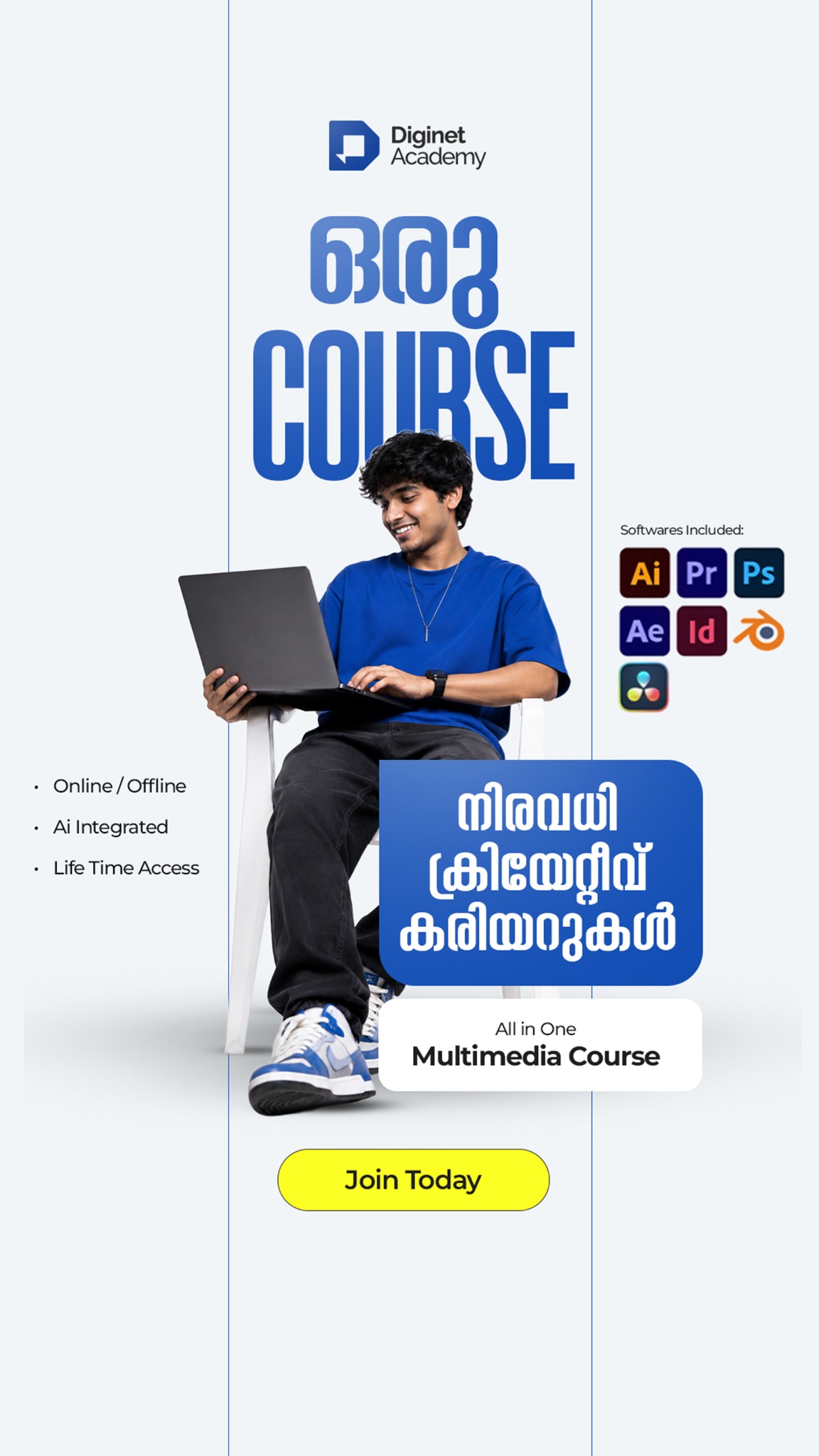 Diginet Online School Facebook ad: 100% Live Practical Classes | Beginner to Advanced Level