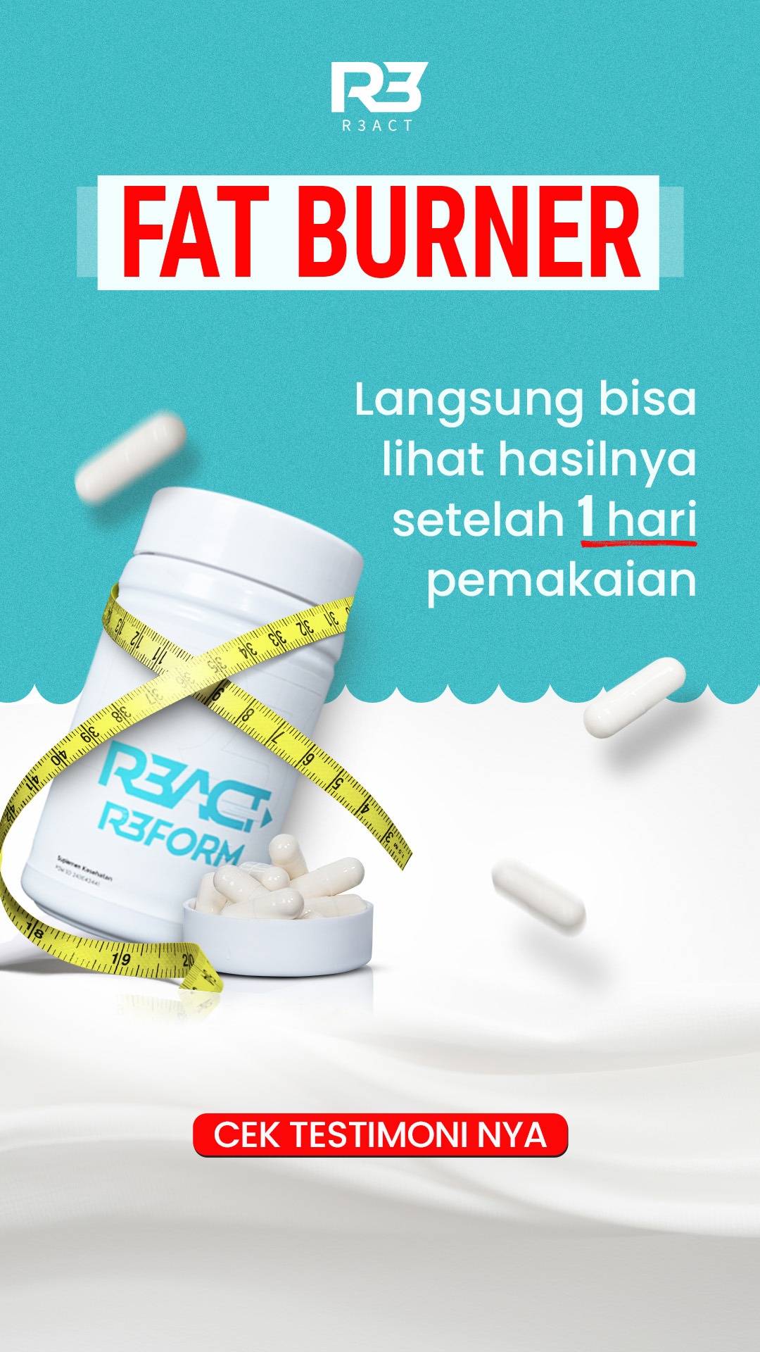R3ACT Nutrition Facebook ad from Oct 21, 2025